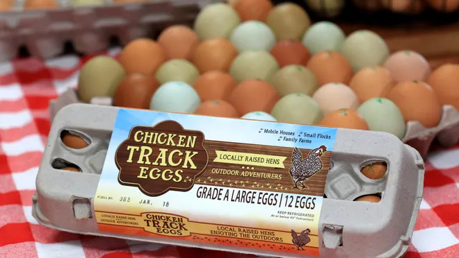 Chicken Track Eggs Carton